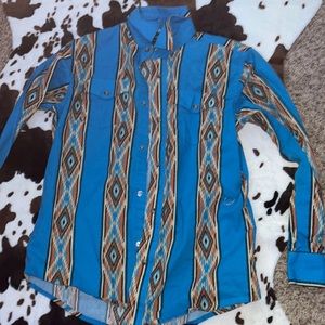 Wrangler boys aztec pearl snap